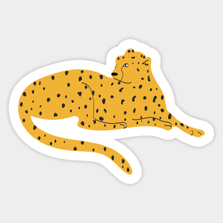 Leopard Napping IllustrationClip Art Sticker